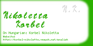 nikoletta korbel business card